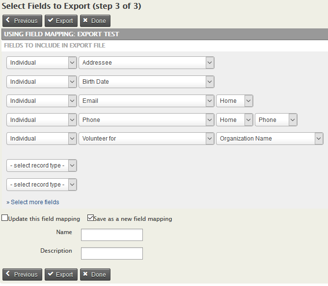 Custom Export contacts from CRM